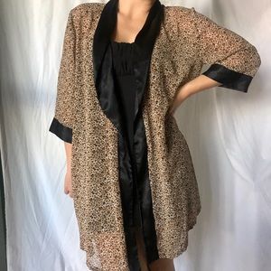 Sheer Cheetah Print Kimono/Robe